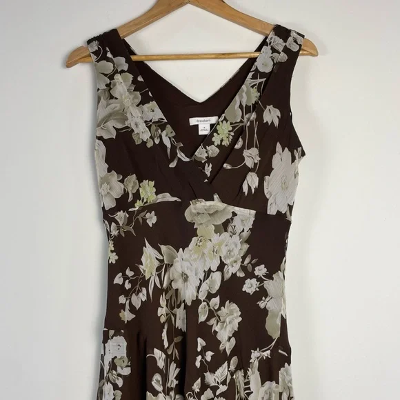 Y2K Babydoll Fairy Midi Dress Size 8 Floral Asymmetrical Dressbarn Forest Fairy - Picture 2 of 9